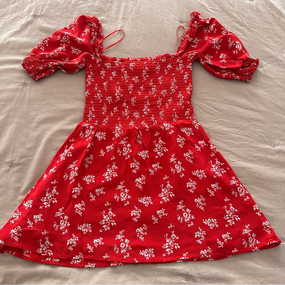 Reformation Scarlet Floral Puff Sleeve Top